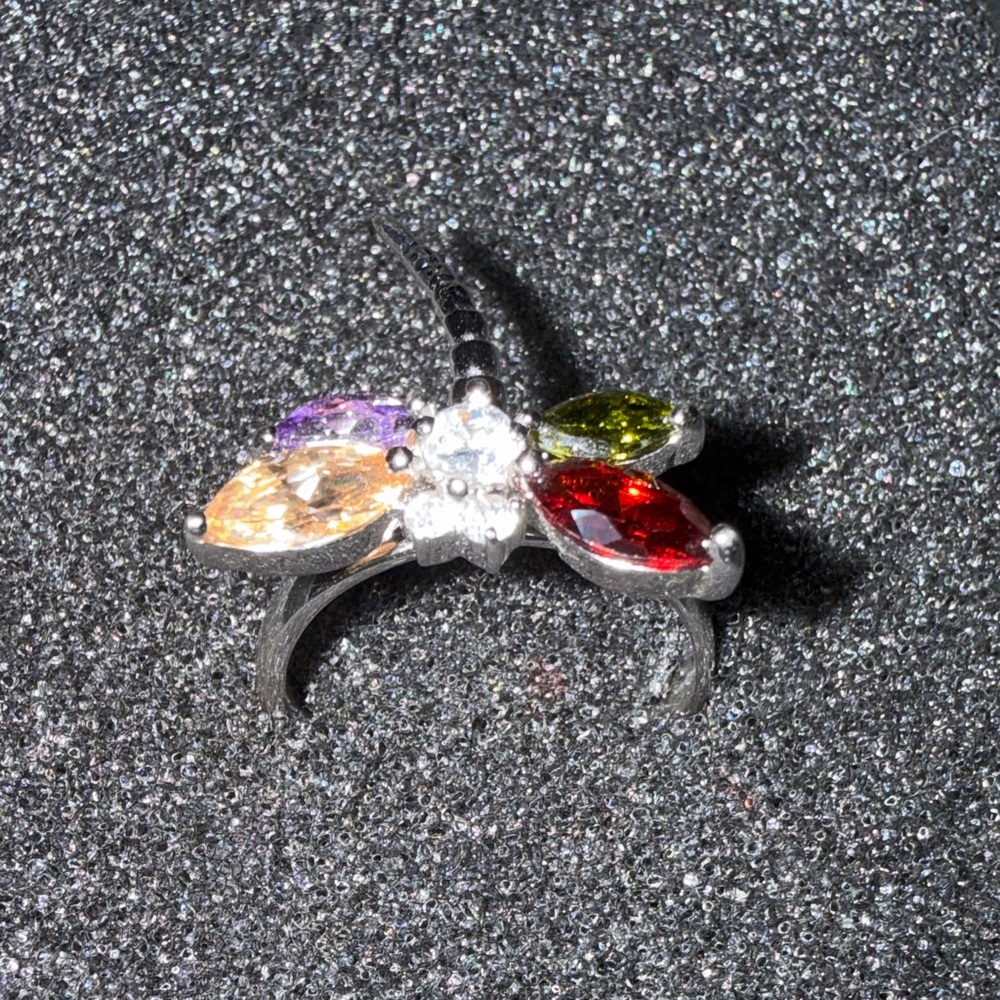 Elegant Multicolor Dragonfly Ring - image 5